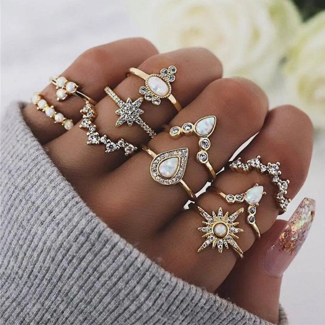Luna Lucas | Midi Ring Set | Bohemian Star Opal
