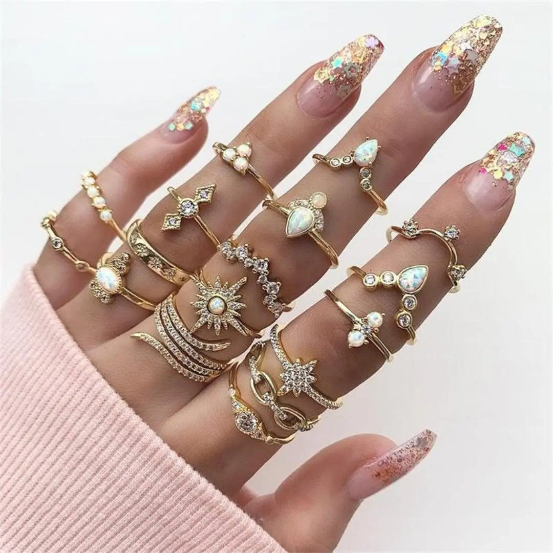 Luna Lucas | Midi Ring Set | Bohemian Star Opal