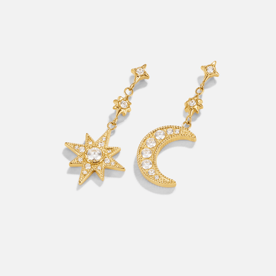 Luna Lucas | Celestial Drop Earrings | Gold-Plated Brass