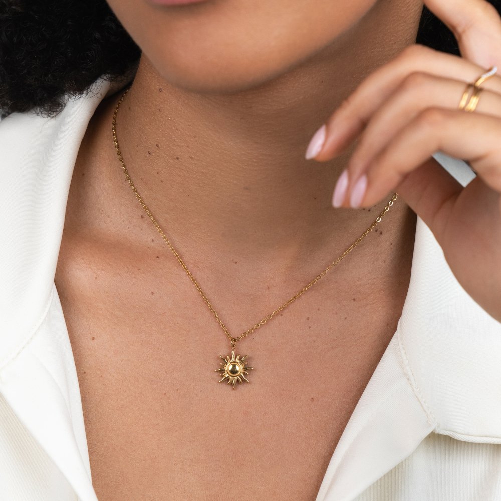 Luna Lucas | Soleil Pendant Necklace | Gold-Plated Stainless Steel
