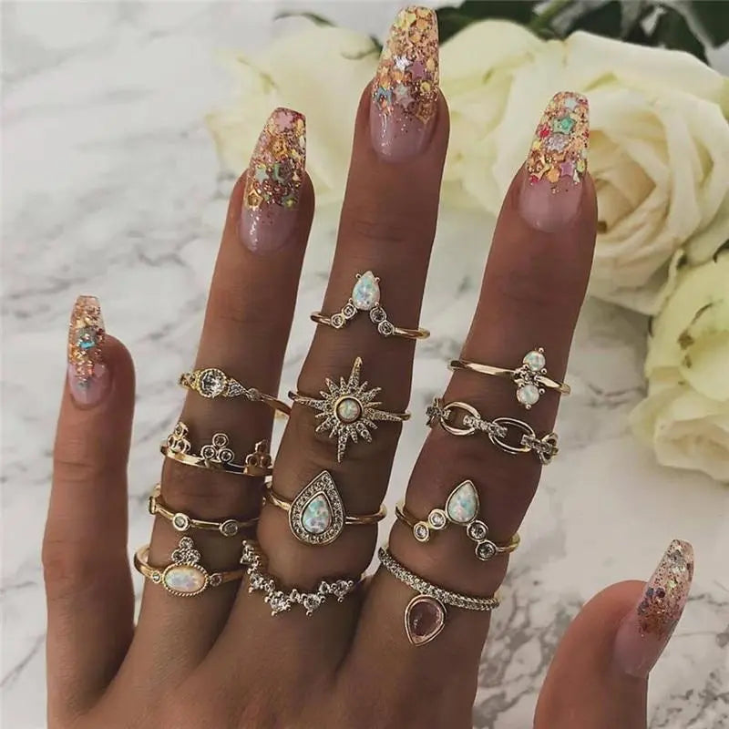 Luna Lucas | Midi Ring Set | Bohemian Star Opal